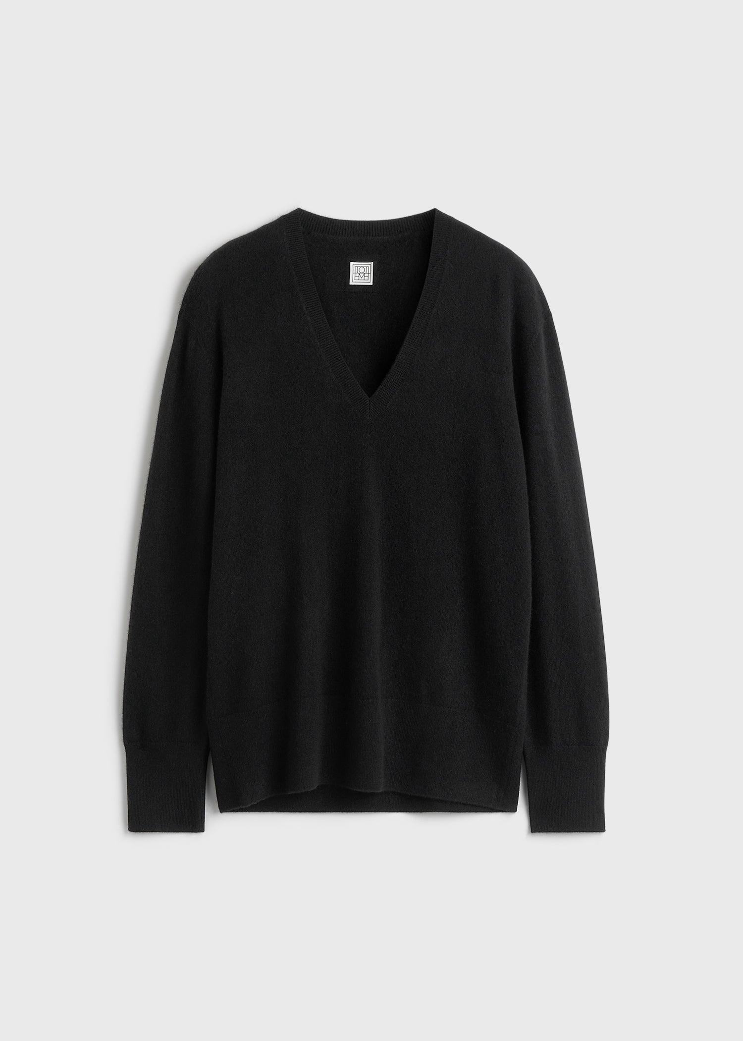 TOTEME ダークグレー Vネック レディース二重ウールカシミヤマンツーマン TOTEME Sweaters and pullovers for Women | Online Sale up to