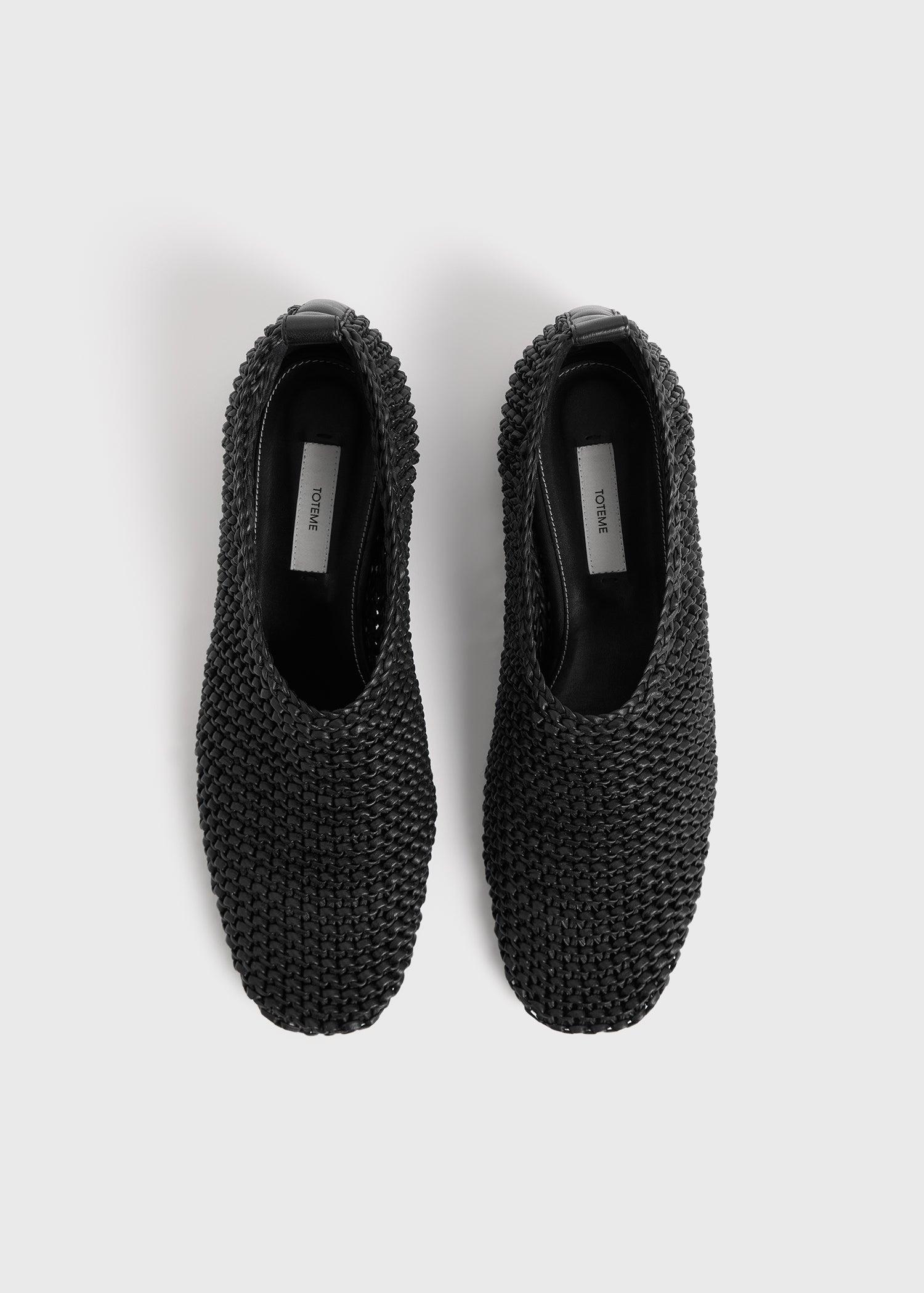 【TOTEME】ニットバレリーナ フラットシューズ ブラック Toteme] Knitted Ballerina black ニット バレリーナ ブラック