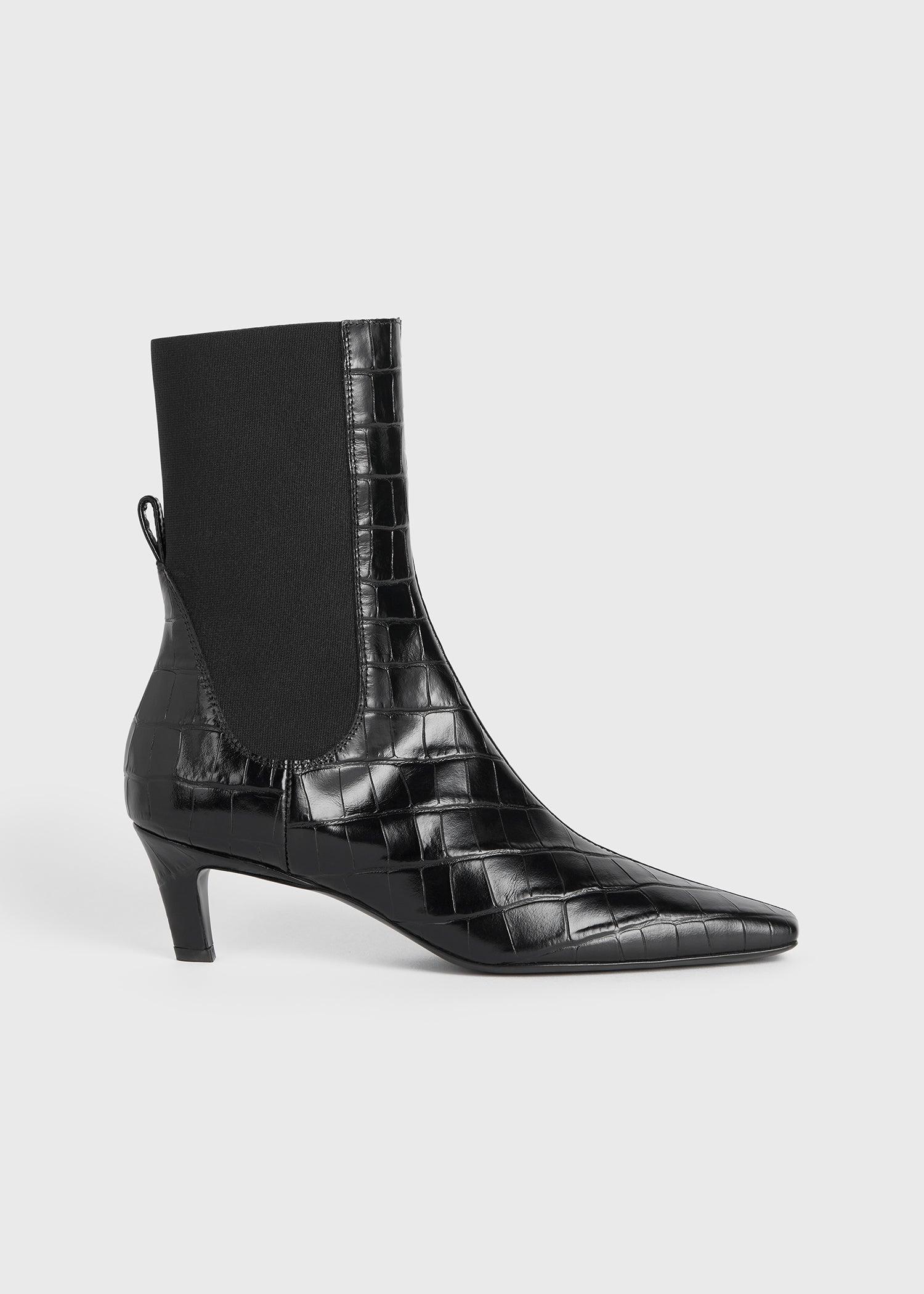 TOTEME ブラック The Mid Heel Suede ブーツ TOTEME The Mid Heel suede Chelsea boots | NET-A-PORTER