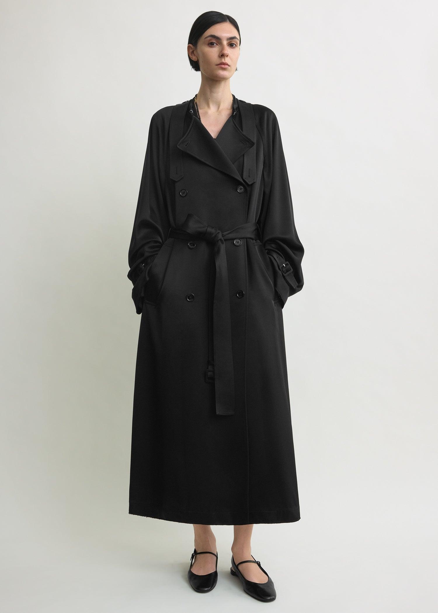 toteme satin trench dress Toteme Satin Trenchcoat