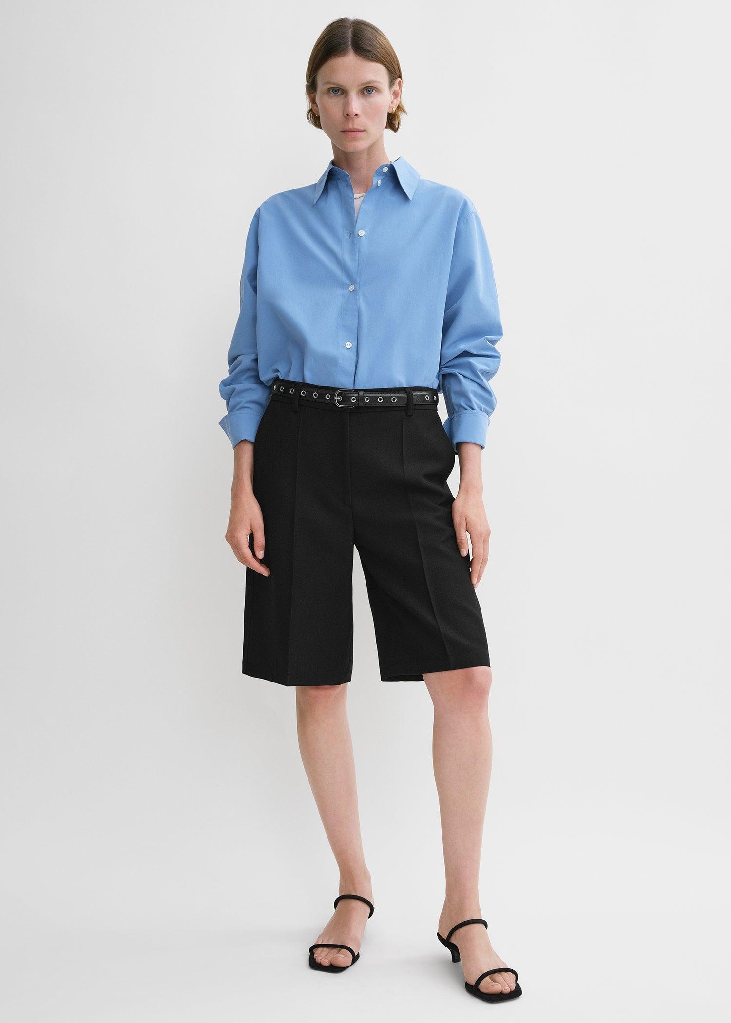 ショートパンツ Toteme Tailored organic cotton blend shorts TOTEME Embroidered organic cotton and silk-blend shorts