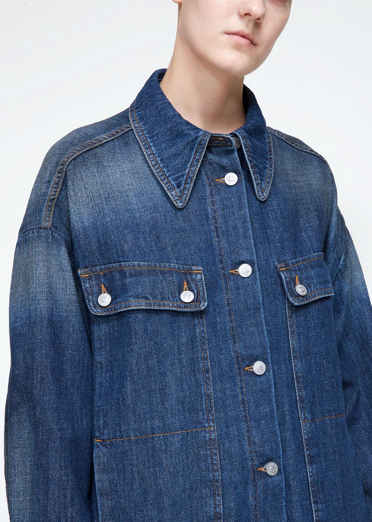 MM6 by Maison Martin Margiela Denim Jacket Tunic in Blue - Lyst