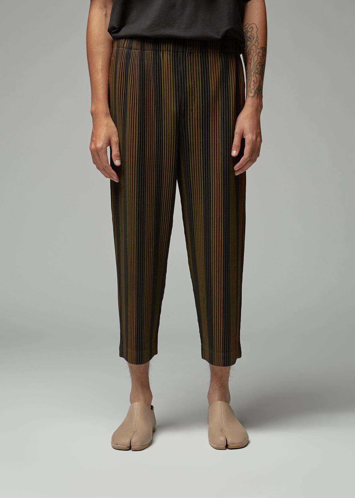 Homme Plissé Issey Miyake Synthetic Stripe Pant in Brown Stripe (Brown ...