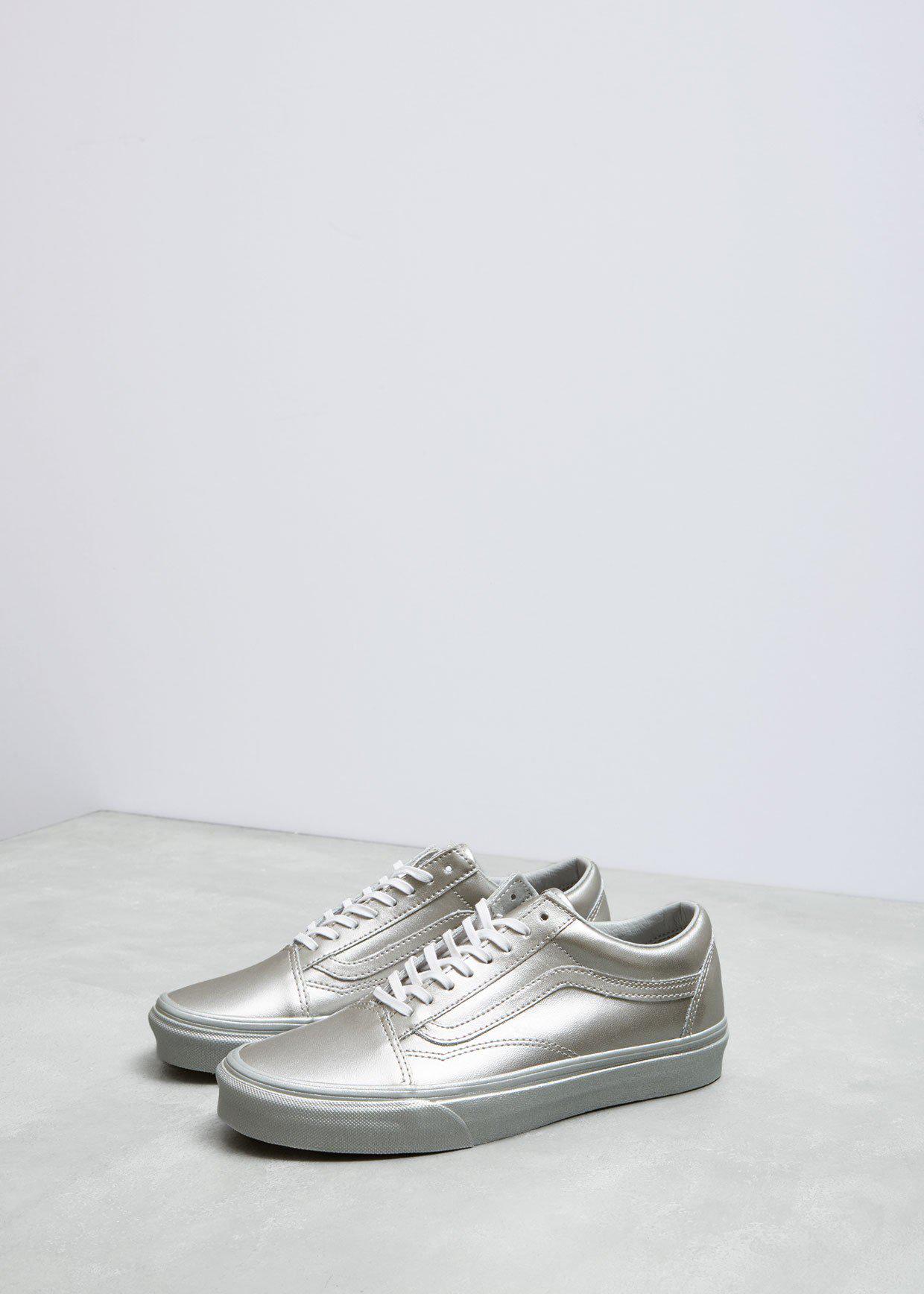 vans old skool metallic silver