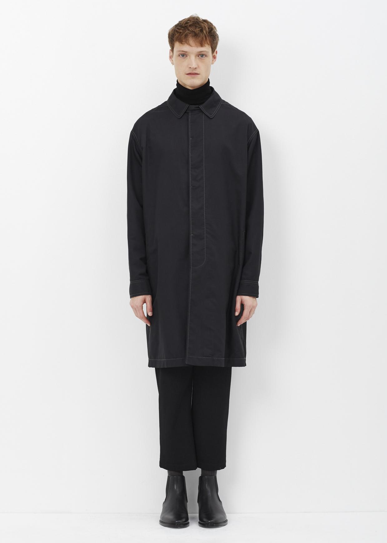 Tommy Hilfiger Coats Jackets Men United Kingdom Lanvin Black Dropped Shoulder Tech Wool Raincoat Lyst