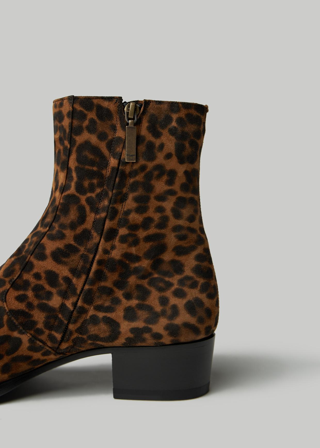 saint laurent leopard booties