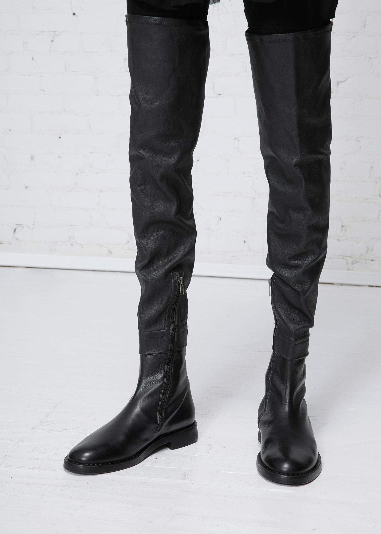 ann demeulemeester over the knee boots