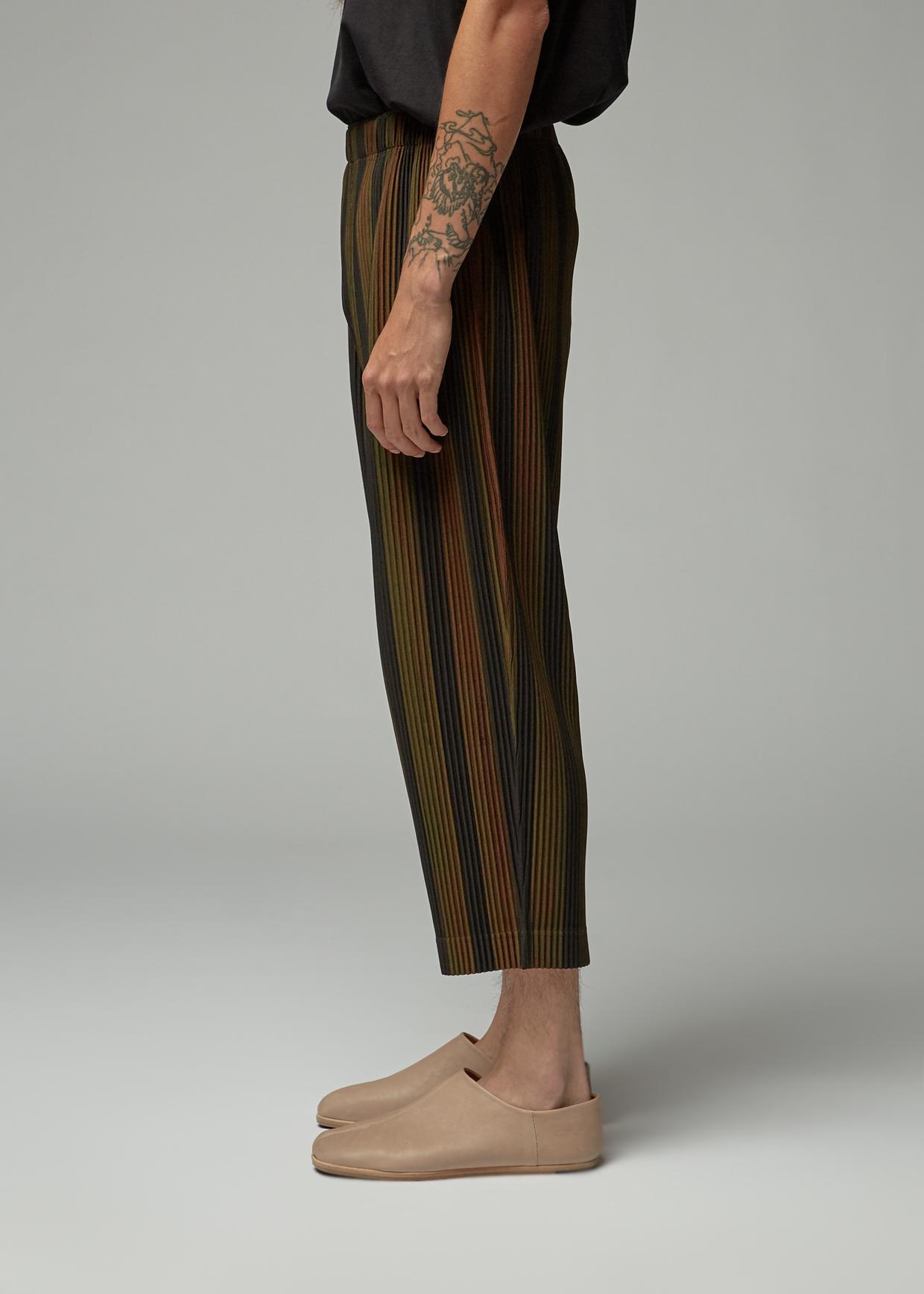 Homme Plissé Issey Miyake Synthetic Stripe Pant in Brown Stripe (Brown ...