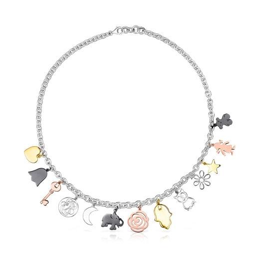 Tous Silver, Silver Vermeil, Rose Silver Vermeil And Dark Silver Sweet  Dolls Necklace in Metallic | Lyst