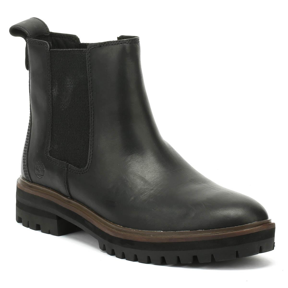 timberland black chelsea boots womens