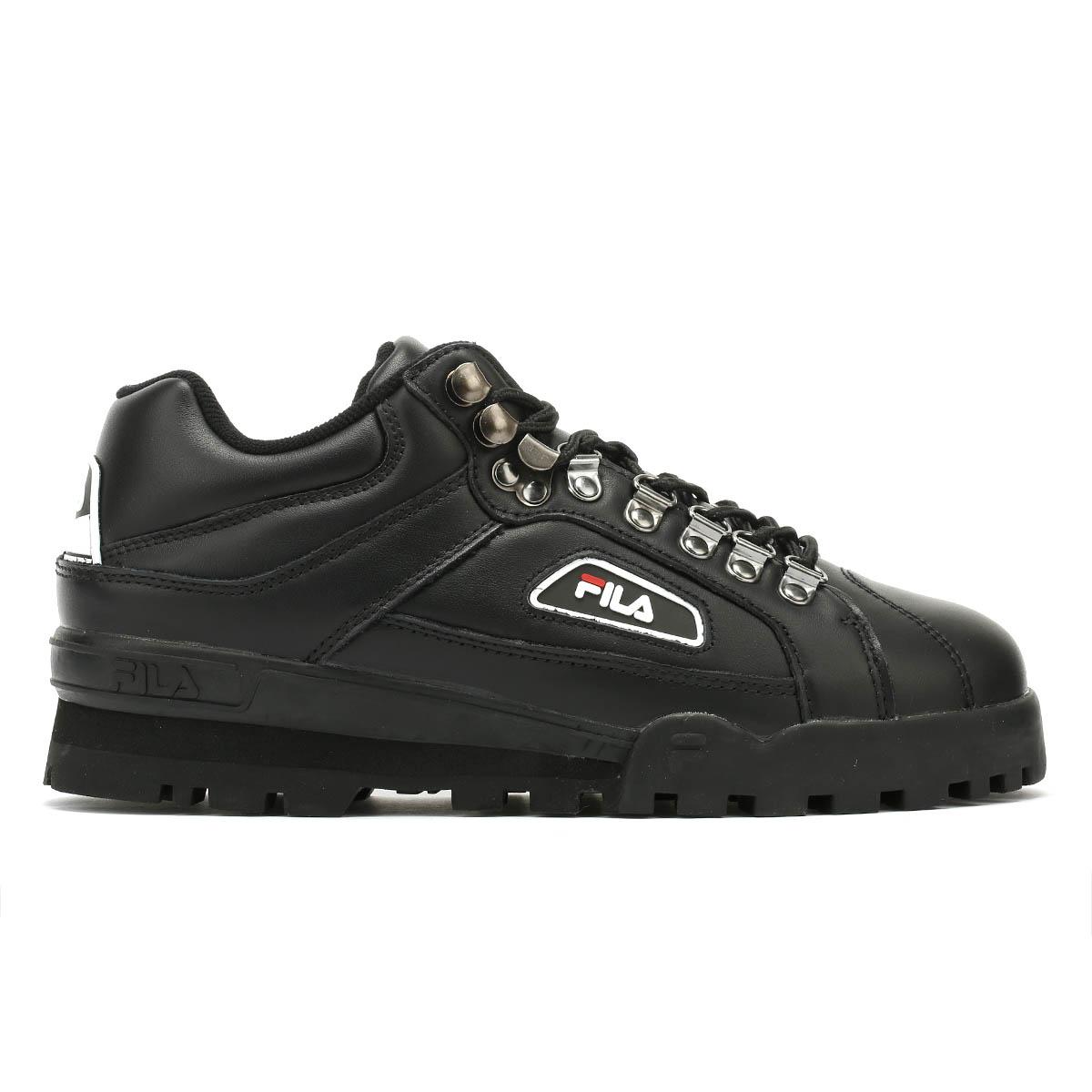 fila black trailblazer leather trainers
