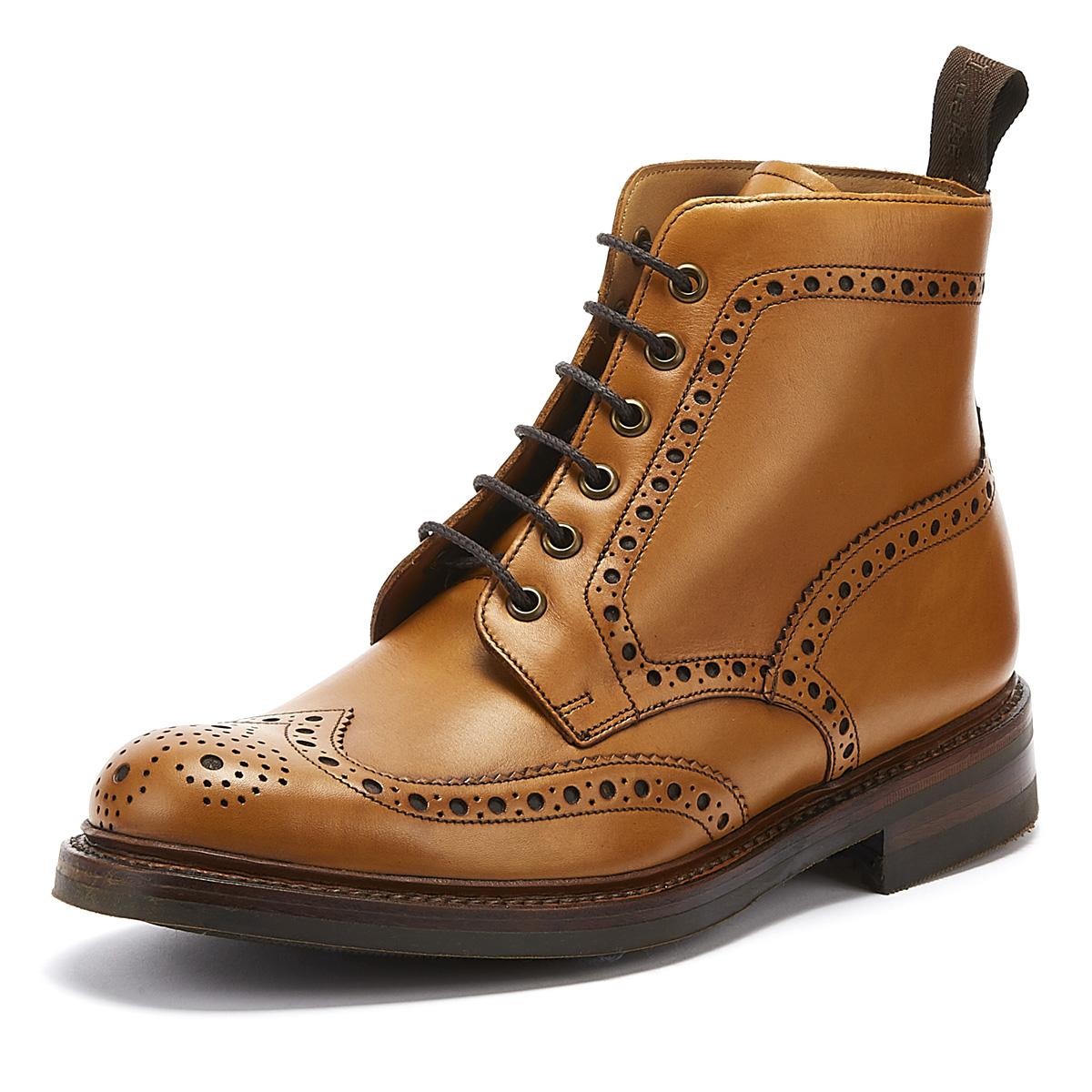 Loake Men's Leather Wide Fit Brogue Boots in Brown for Men - Lyst
