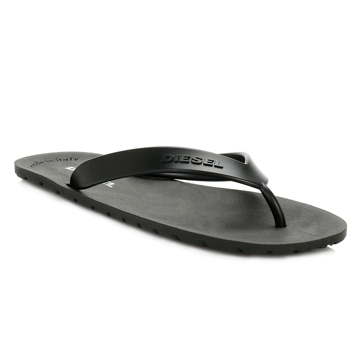 DIESEL Splish Men Black Rubber Flip Flops for Men - Lyst