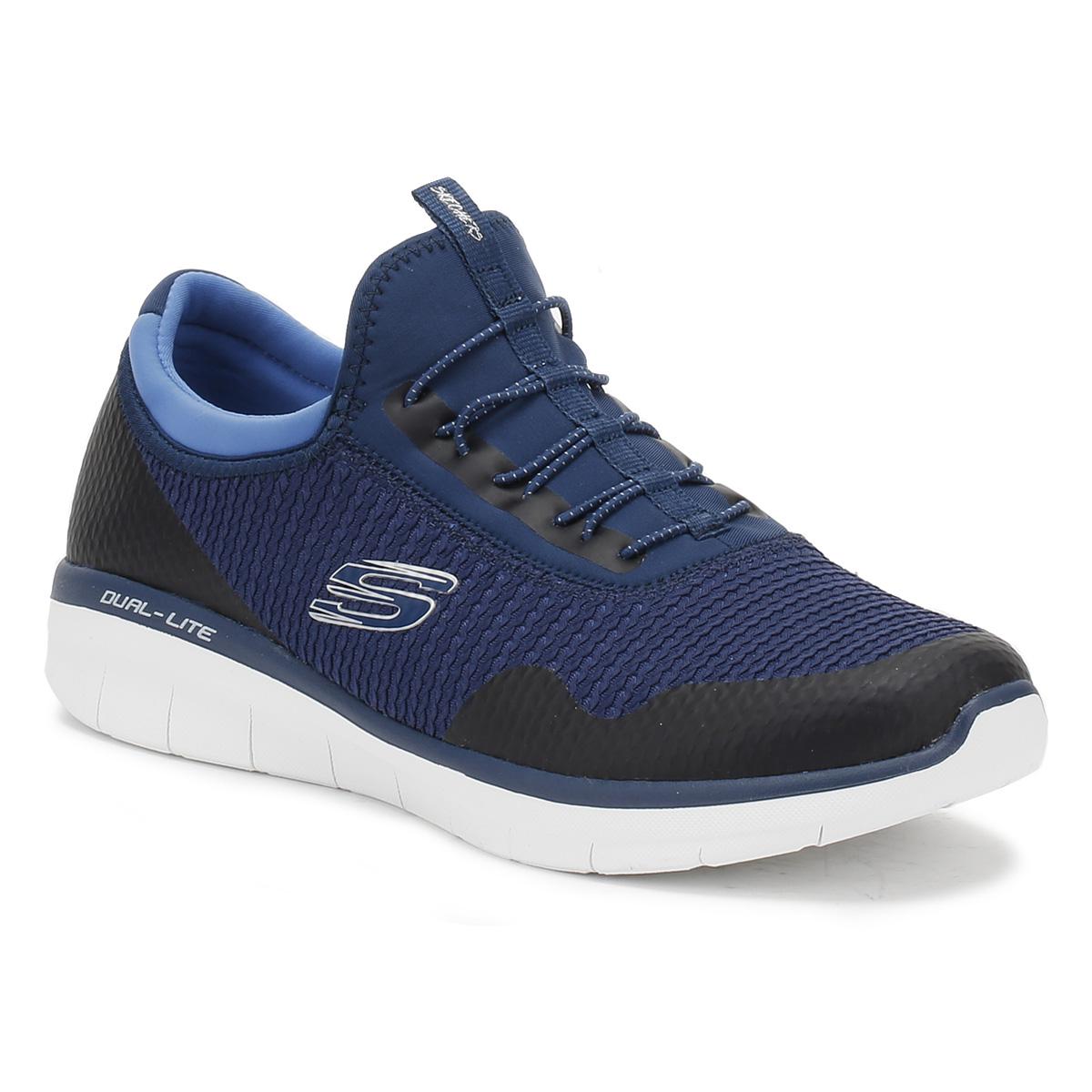 Lyst - Skechers Womens Navy / Blue Synergy 2.0 Mirror Image Trainers in Blue