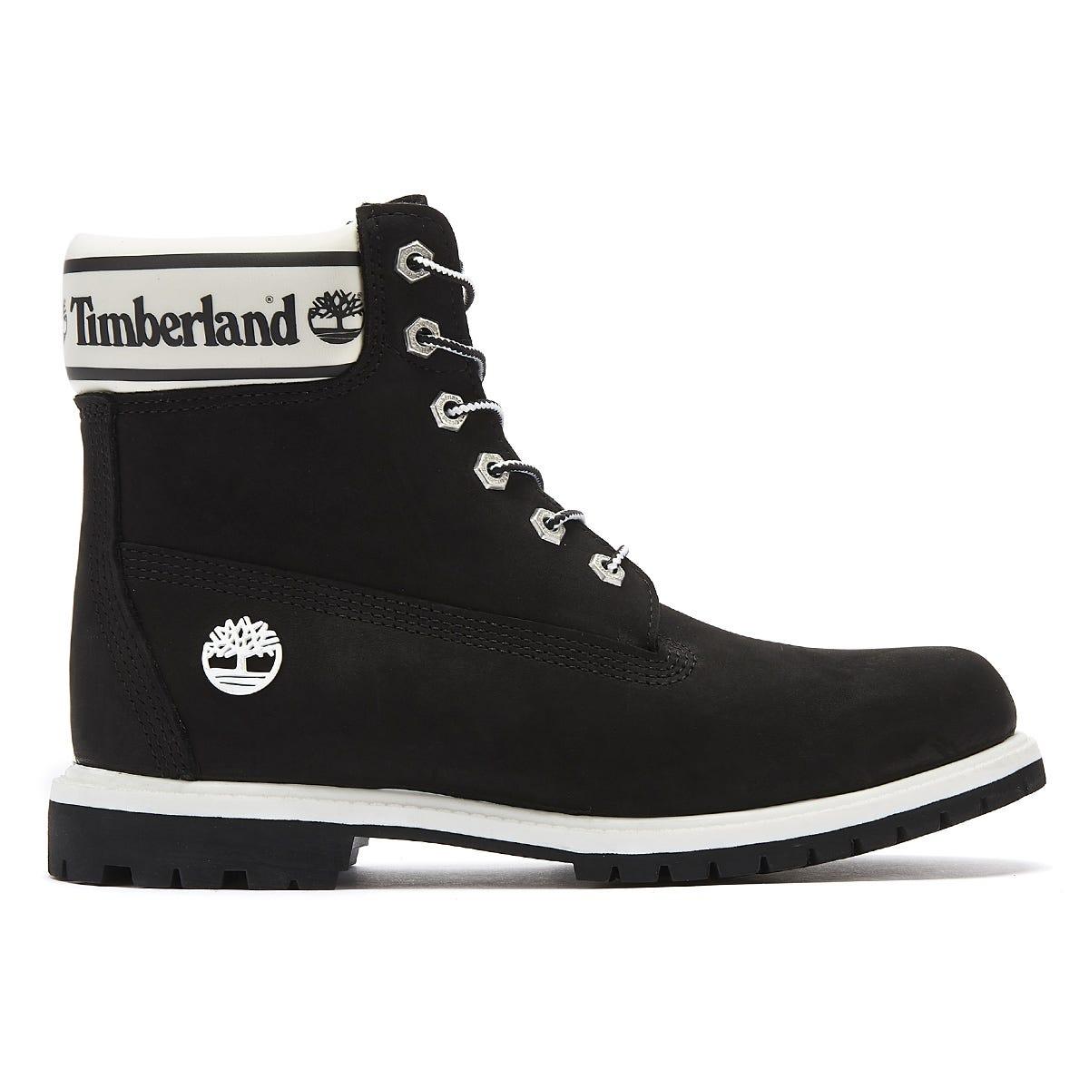 Timberland Rubber 6 Inch Logo Collar Womens Black Boots - Lyst