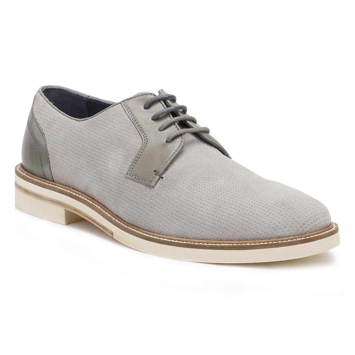 Ted Baker Mens Light Grey Siablo Perforated Suede Shoes in Gray for Men -  Lyst