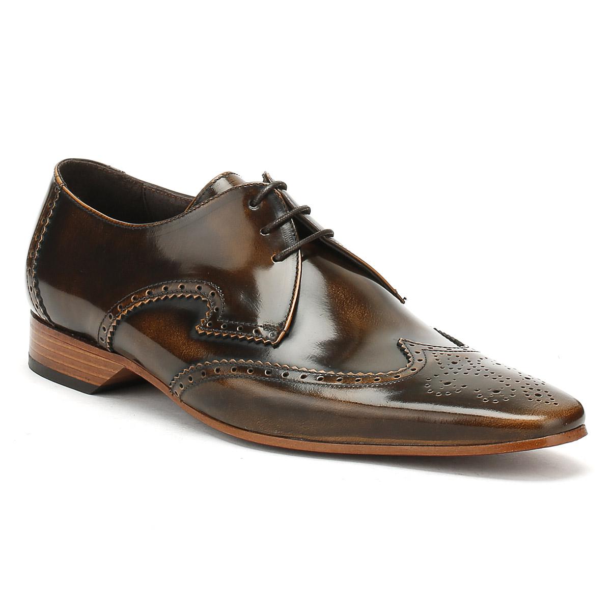 Jeffery West Mens College Centre Panel Dark Brown Camel ...