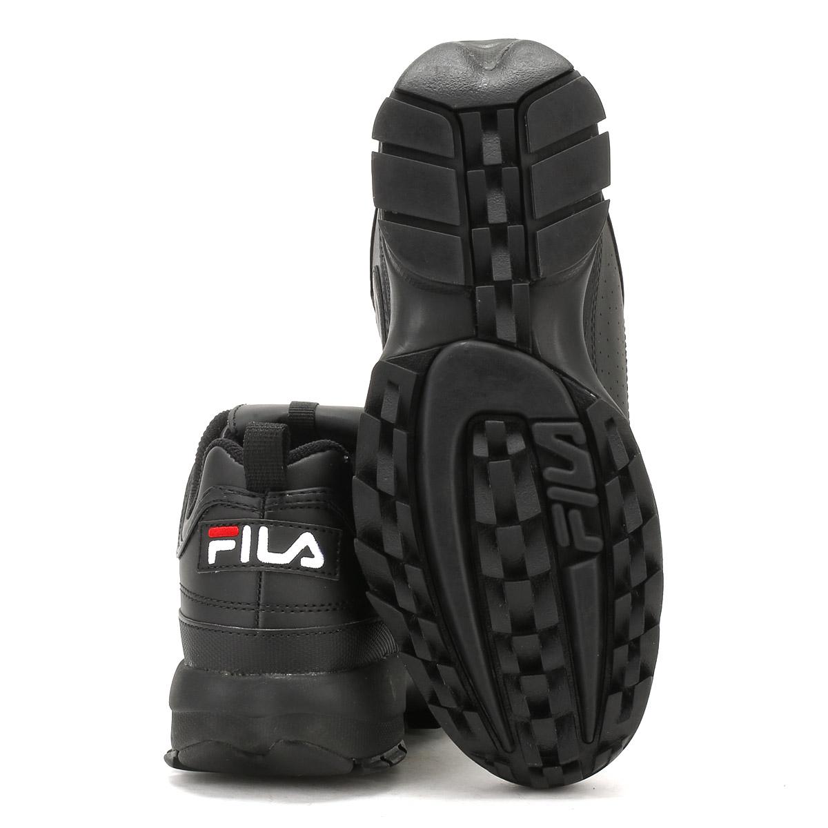 fila disruptor trainers in patent black