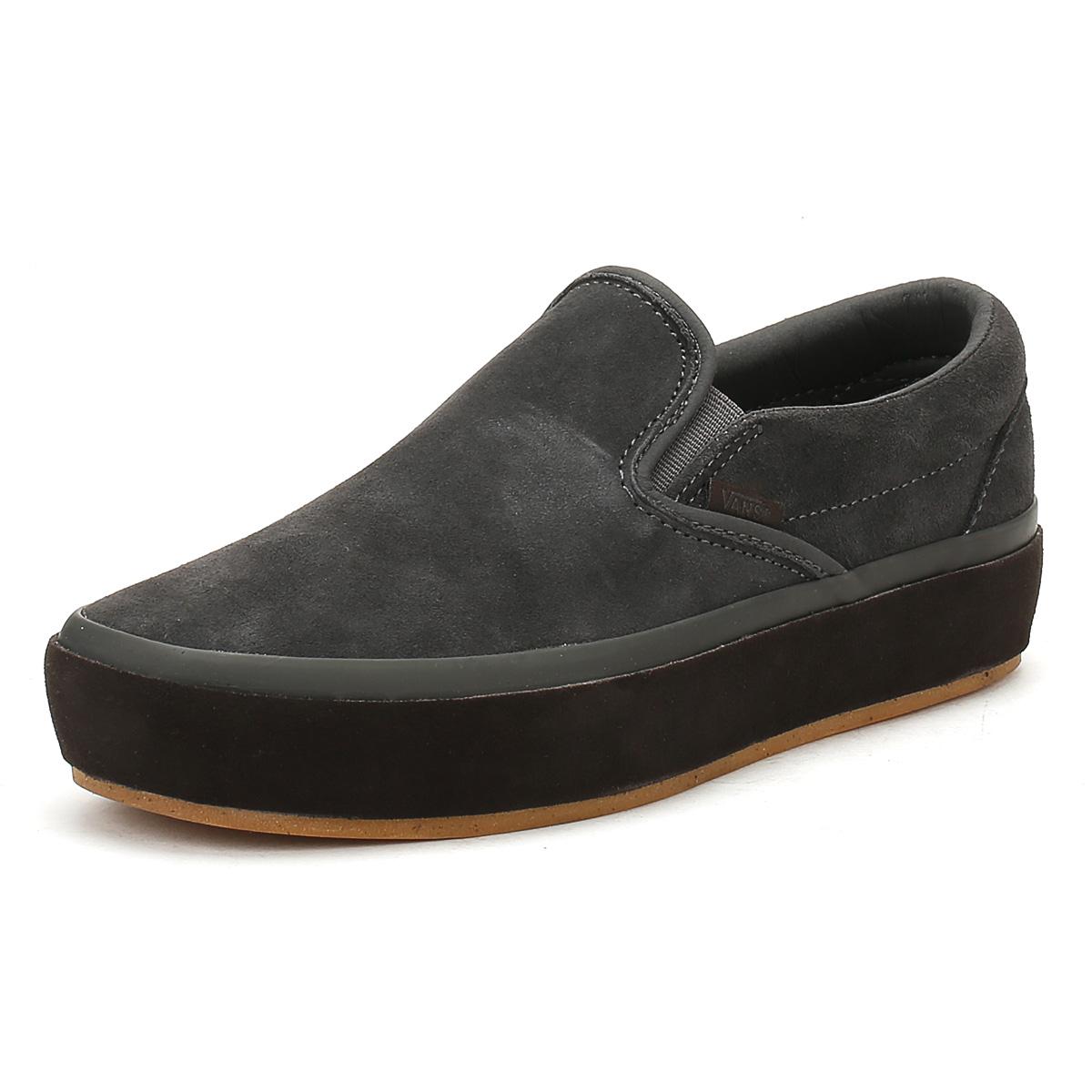 gray leather slip on vans