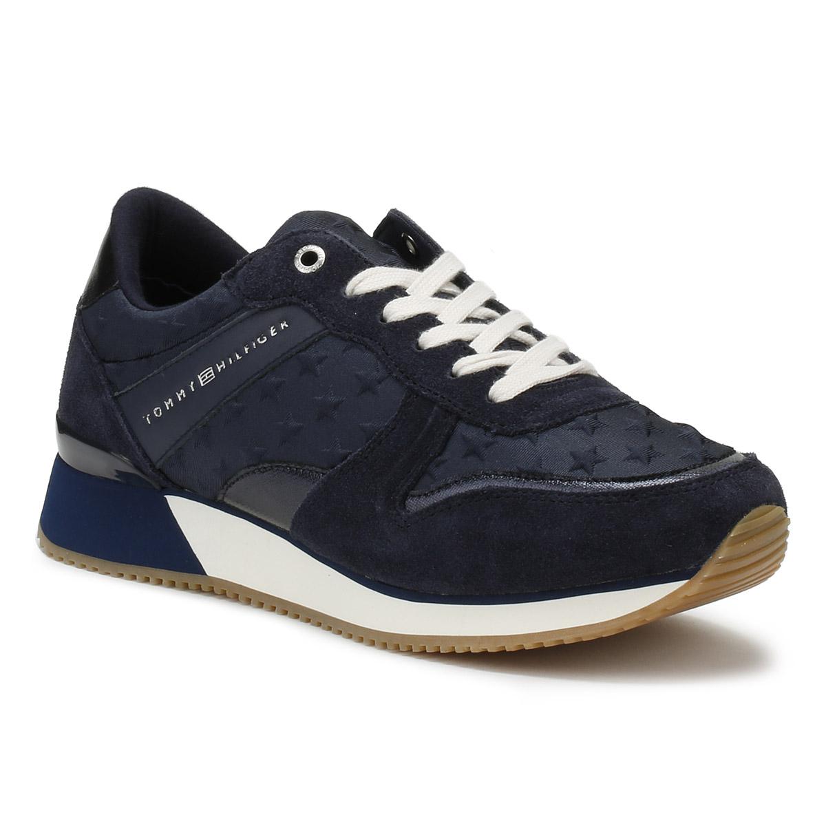 Tommy Hilfiger Suede Womens Midnight Navy Star Trainers in Blue - Lyst