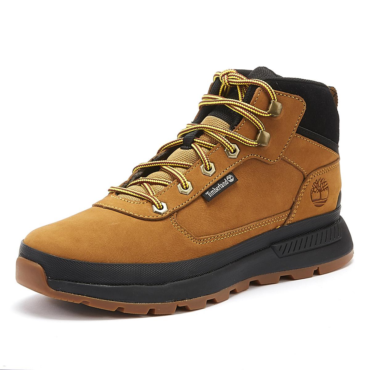 Timberland Rubber Field Trekker Mid Mens Wheat Yellow / Black Boots for ...