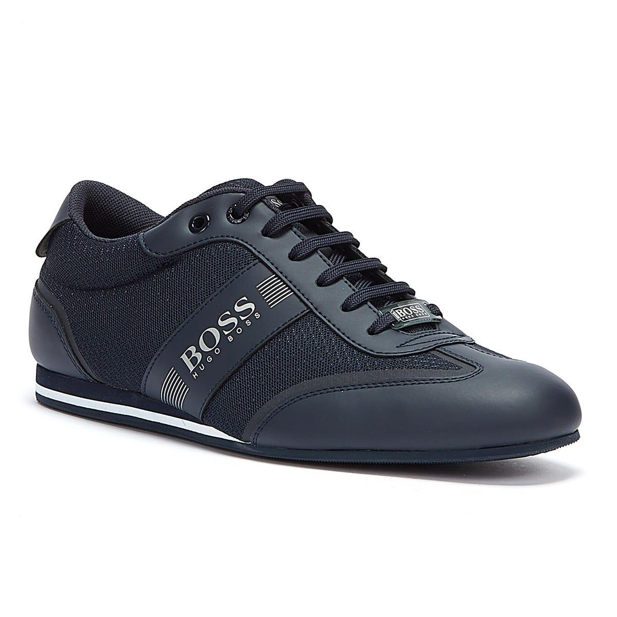 BOSS by HUGO BOSS Lace Lighter Mix Low Dark Trainers in Blue for Men - Lyst
