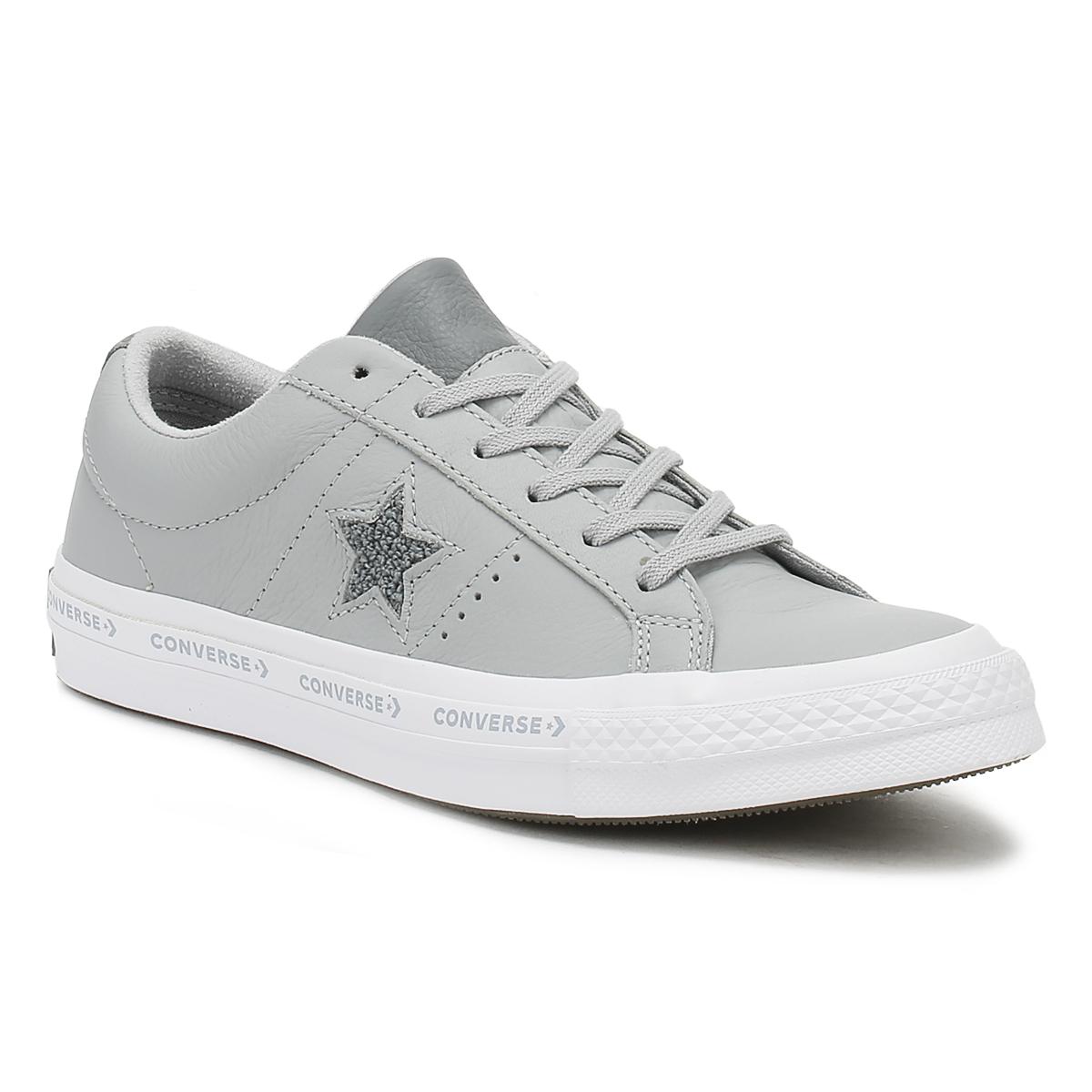 white one star leather ox trainers