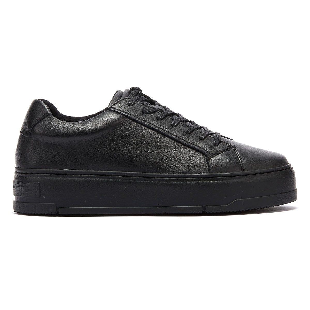 black trainers leather womens