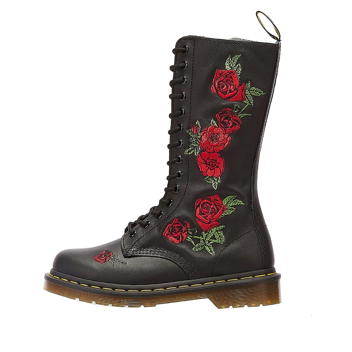 rose embroidered doc martens
