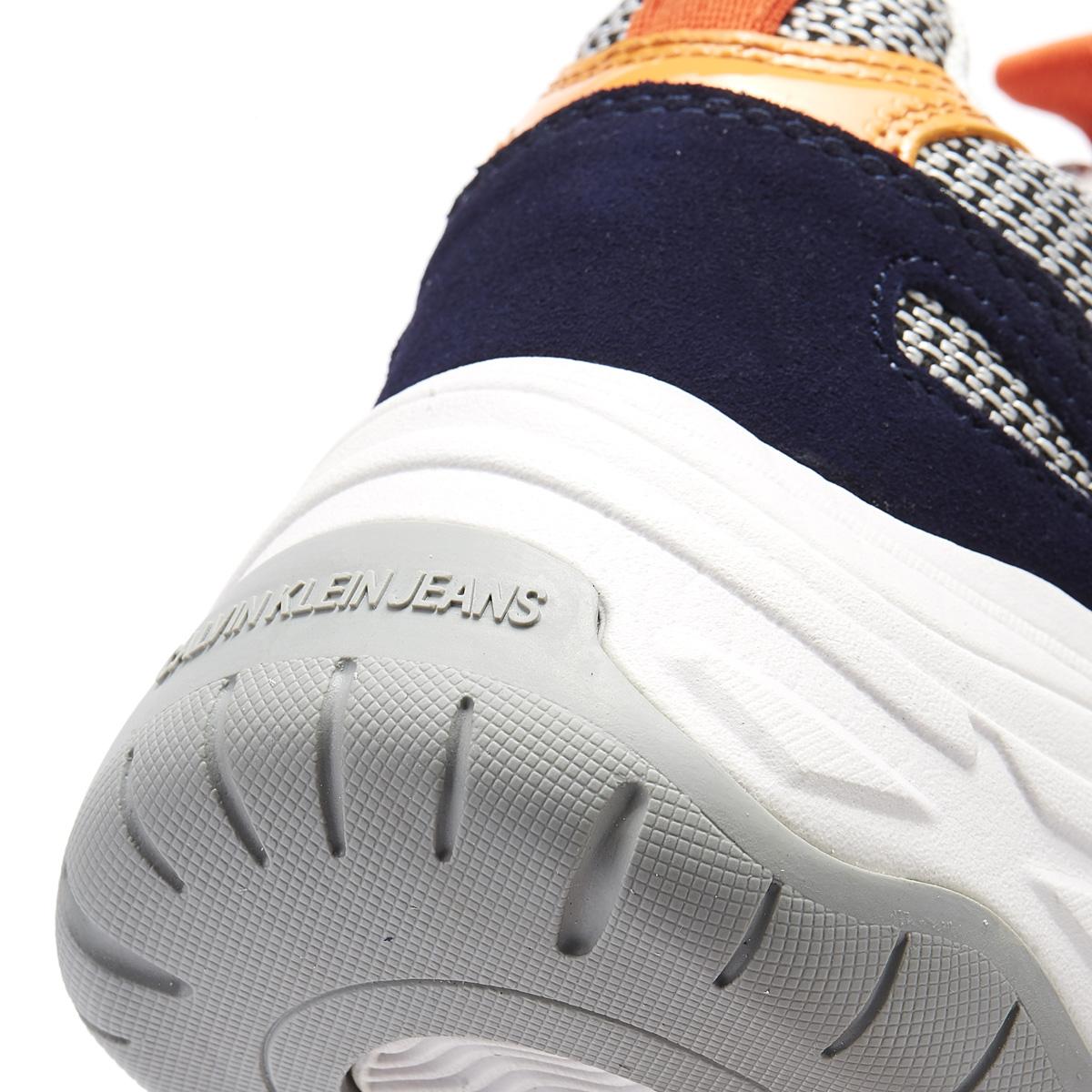 calvin klein navy & orange marvin trainers