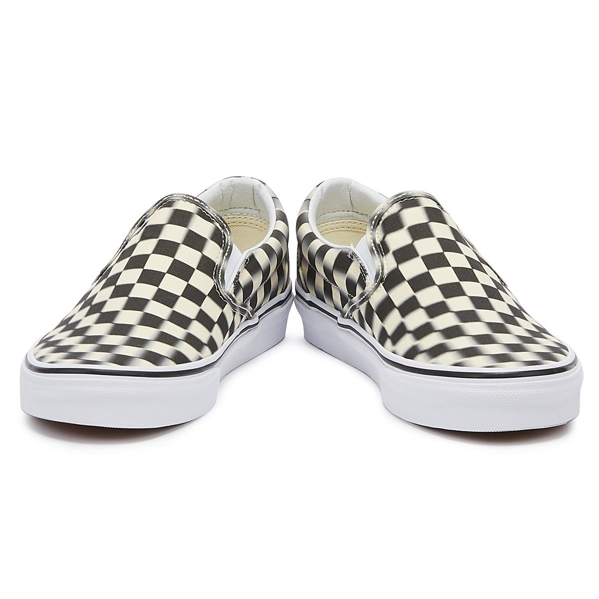 Vans Canvas Classic Blur Check Slip On Sneakers in Black for Men - Lyst