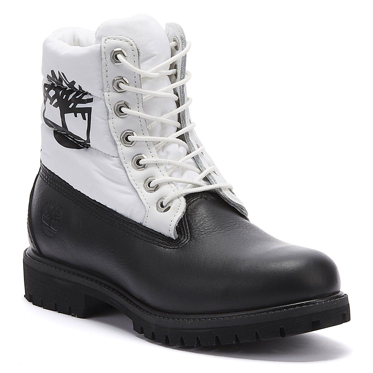 black and white timberlands mens