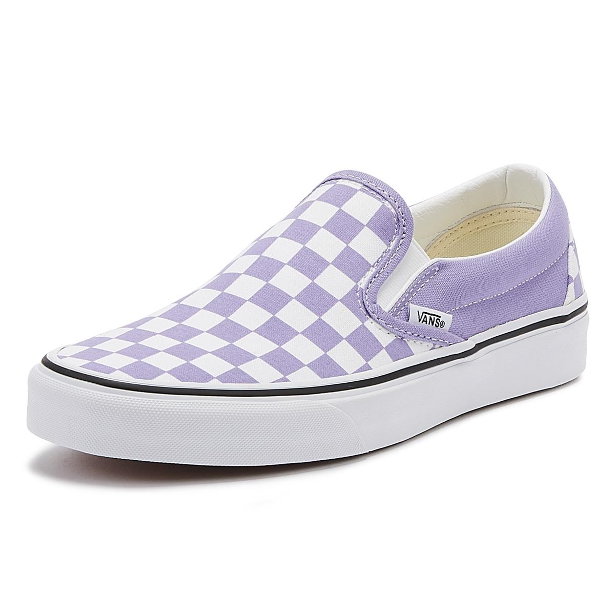 vans slip on checkerboard purple