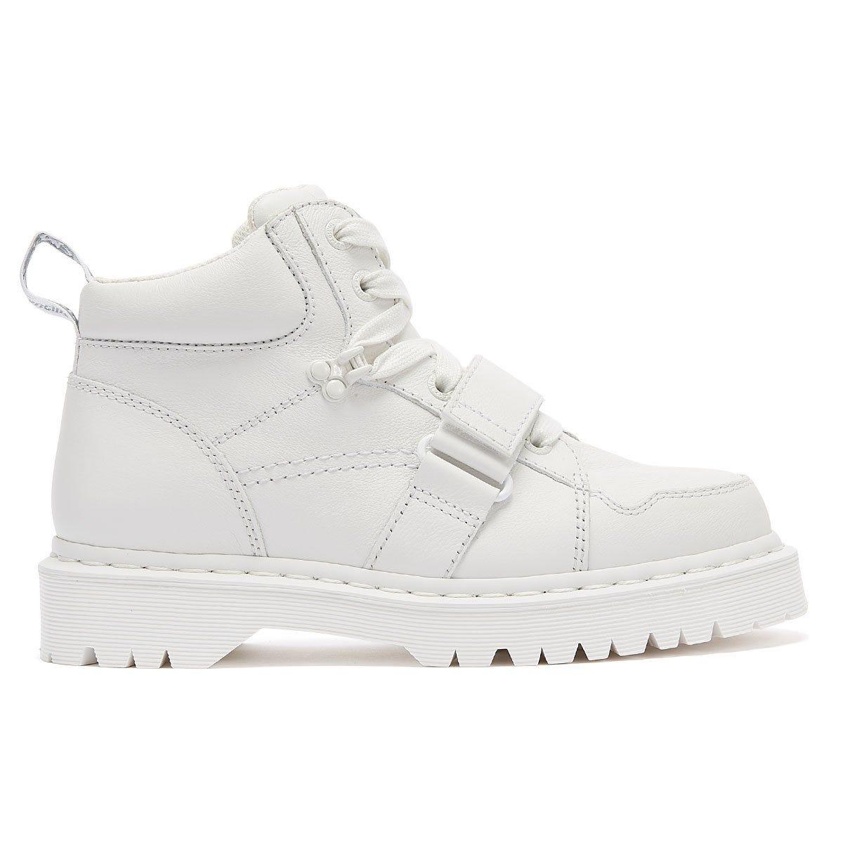 dr martens zuma flat leather boots in white