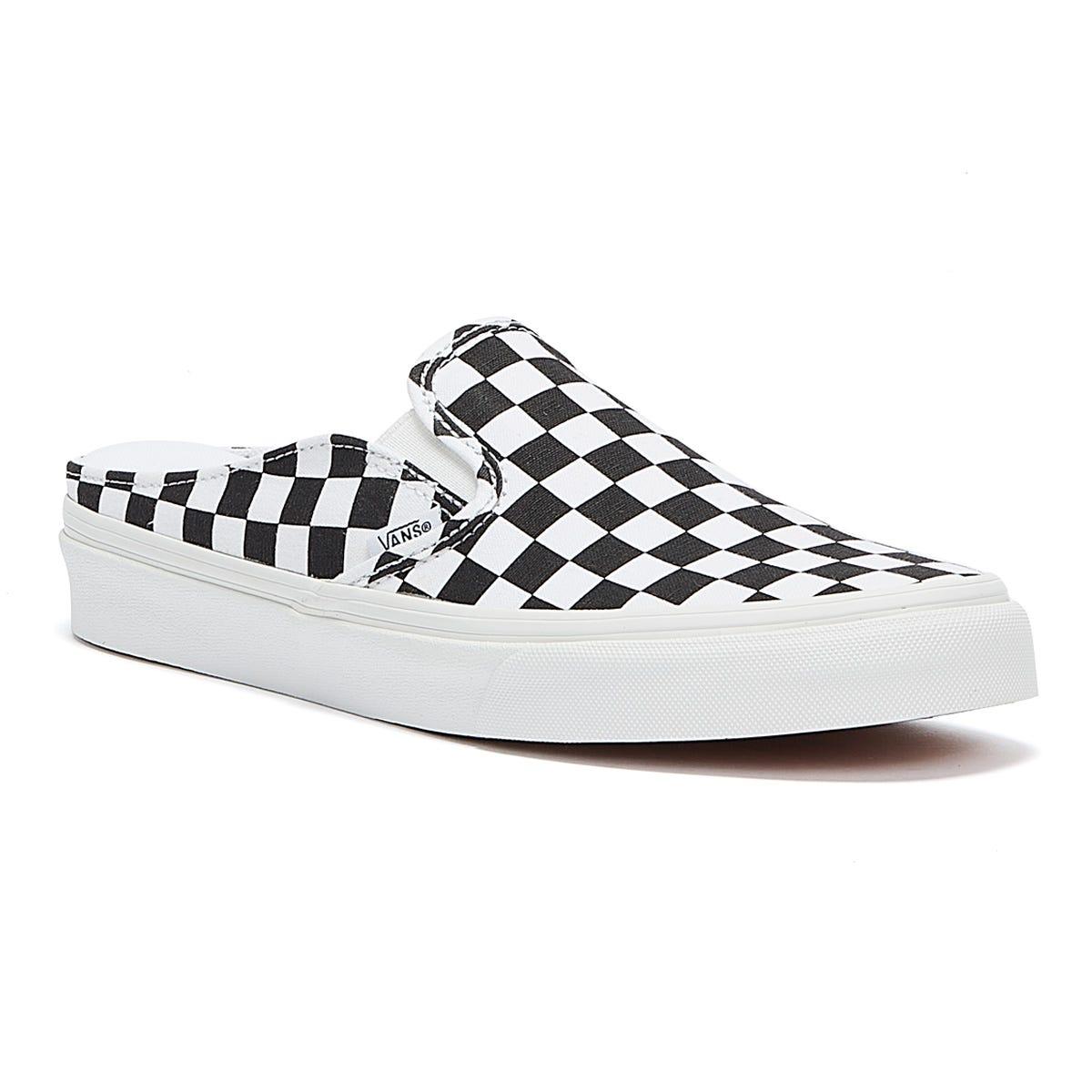 black and white vans womens slip on