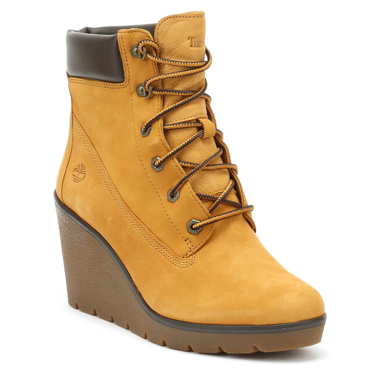 Timberland Paris Height 6" Womens Yellow Wedges - Lyst