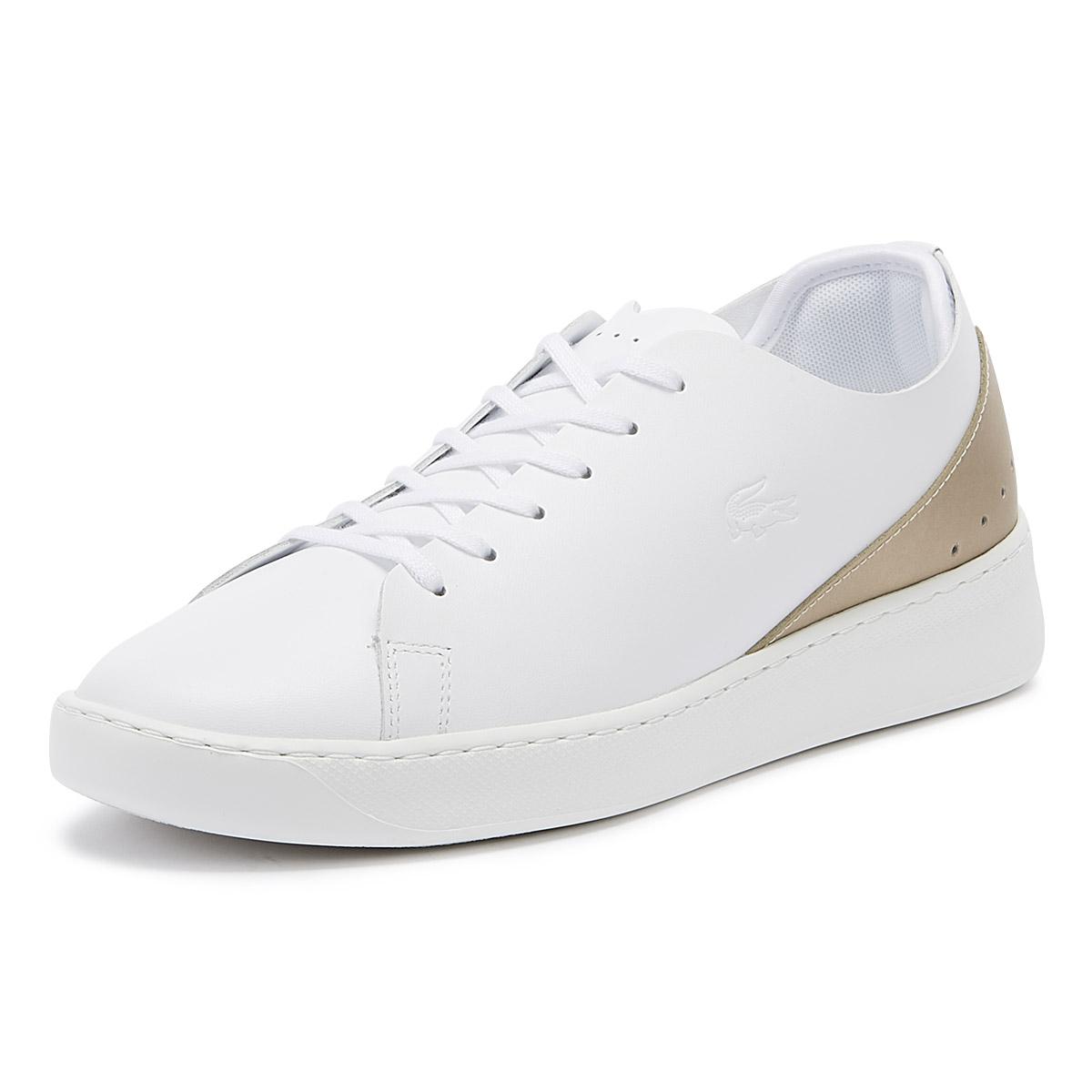 womens white and gold trainers