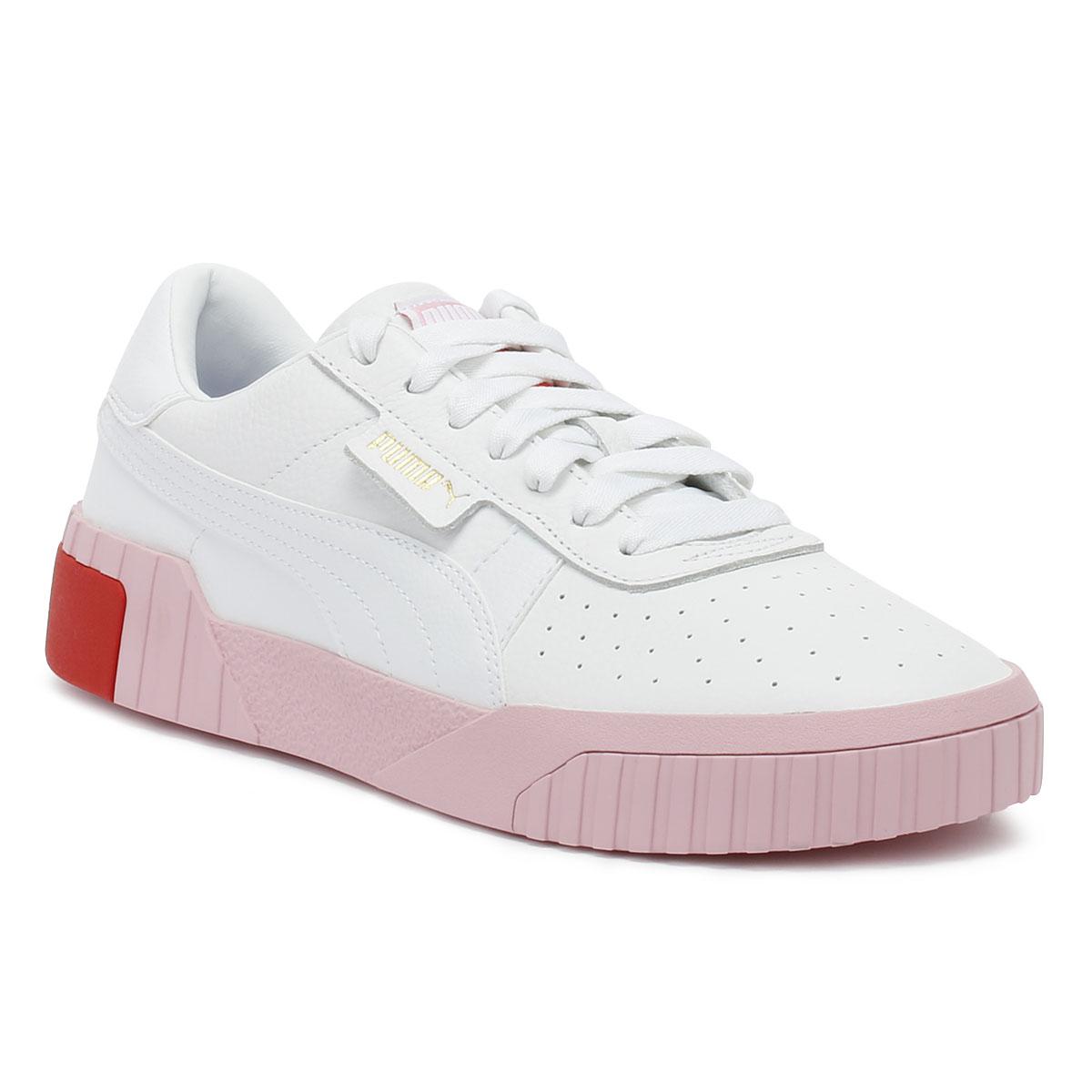 pink and white puma trainers