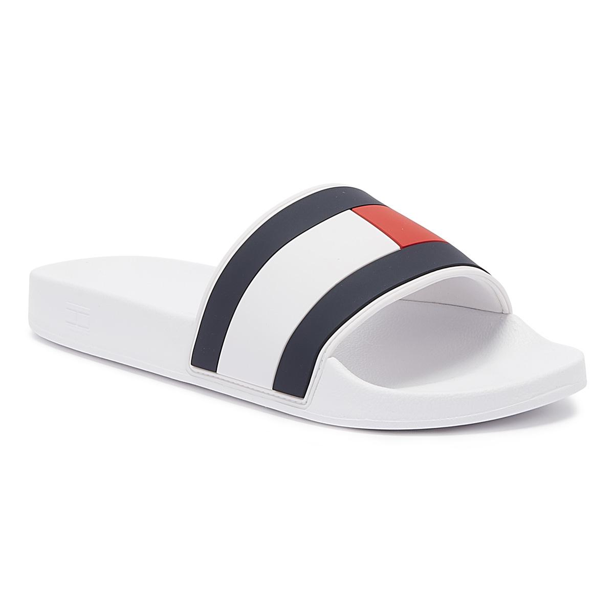 Tommy Hilfiger Synthetic Essential Flag Pool Sandals in White for Men - Lyst