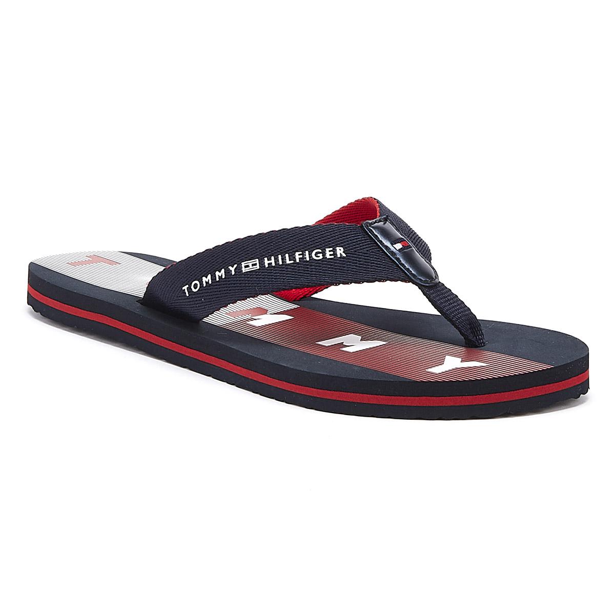 Tommy Hilfiger Flat Flag Beach Womens Rwb Flip Flops in Navy (Blue) - Lyst