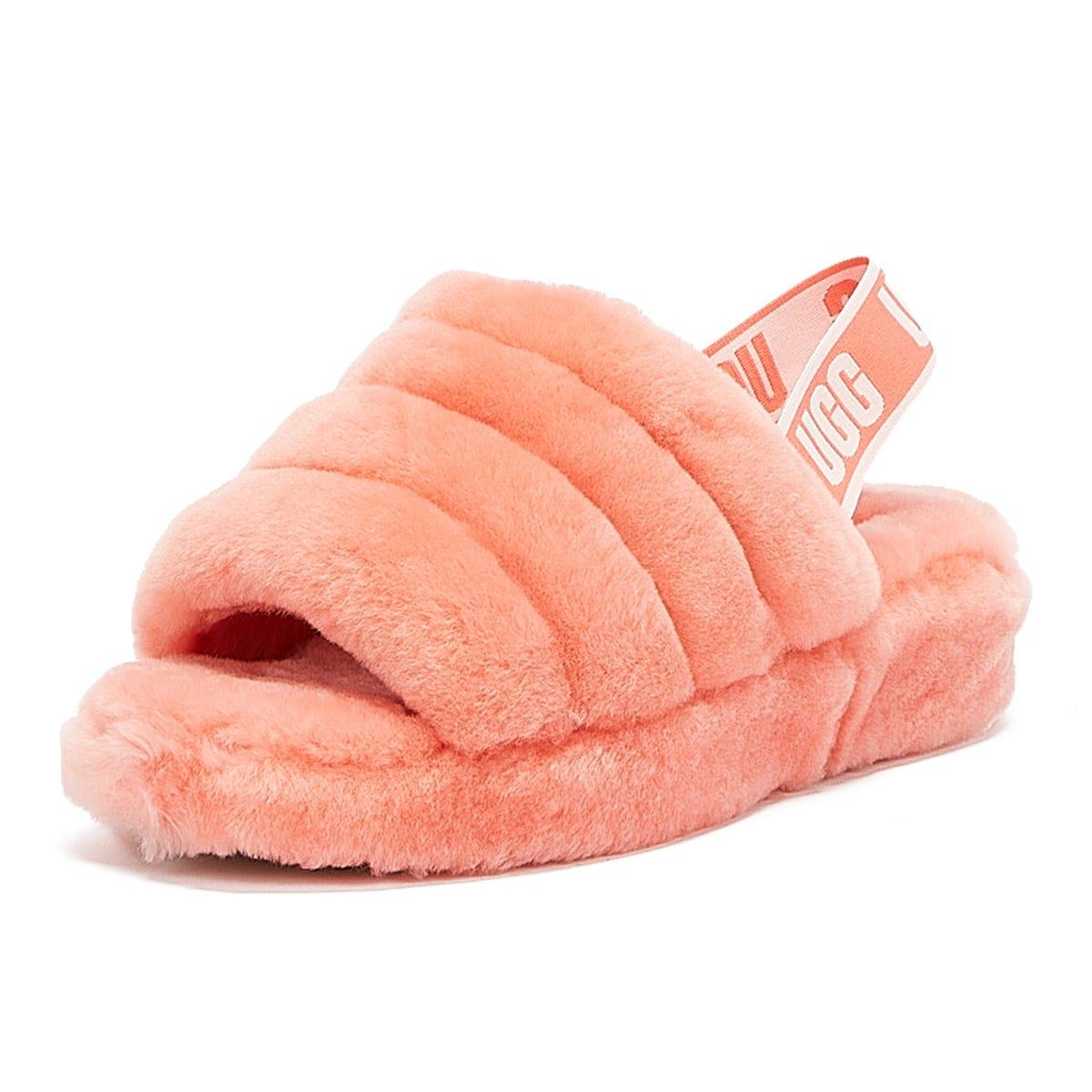 ugg pink fluffy slides