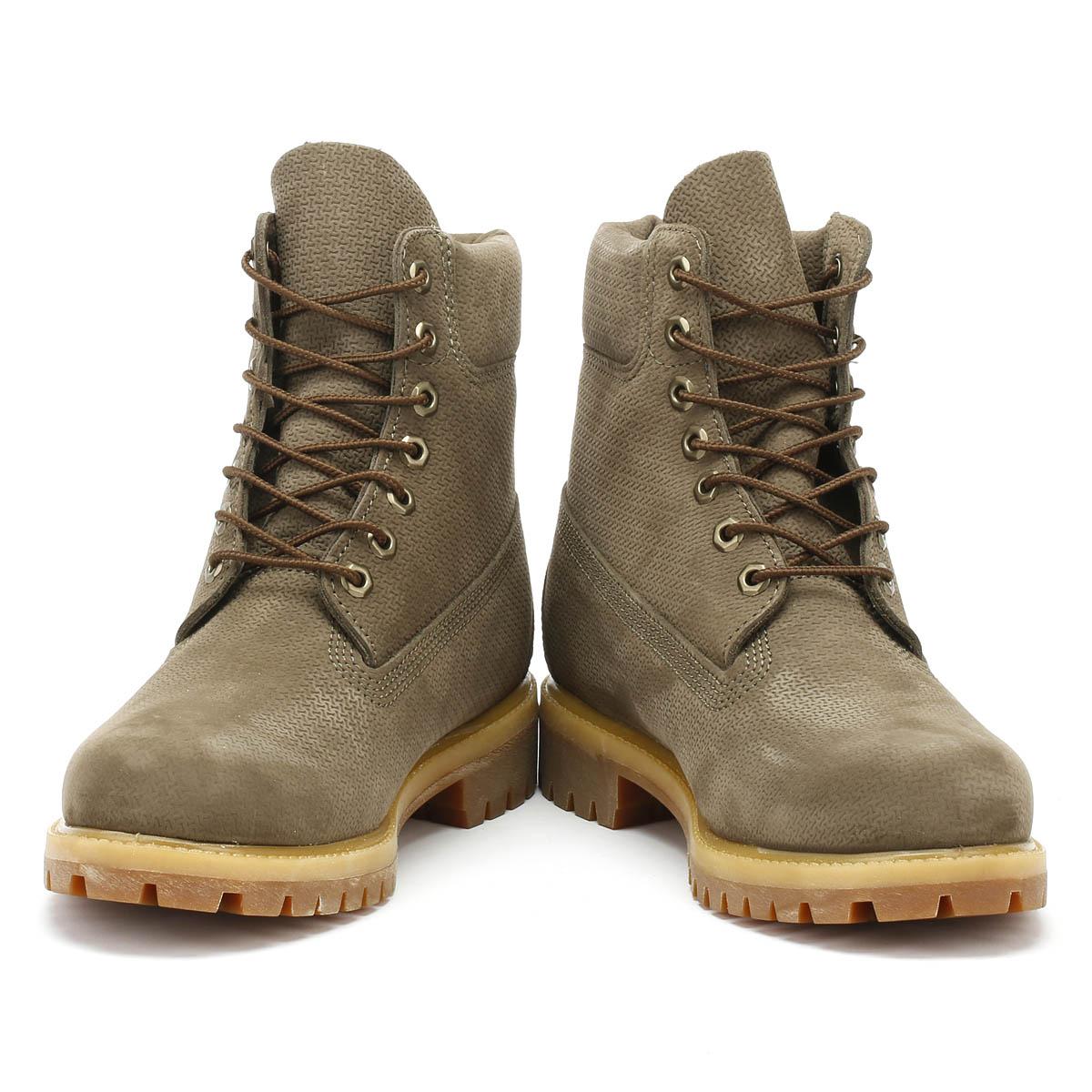 Timberland Leather Mens Canteen Grey 6 Inch Premium Boots in Gray for