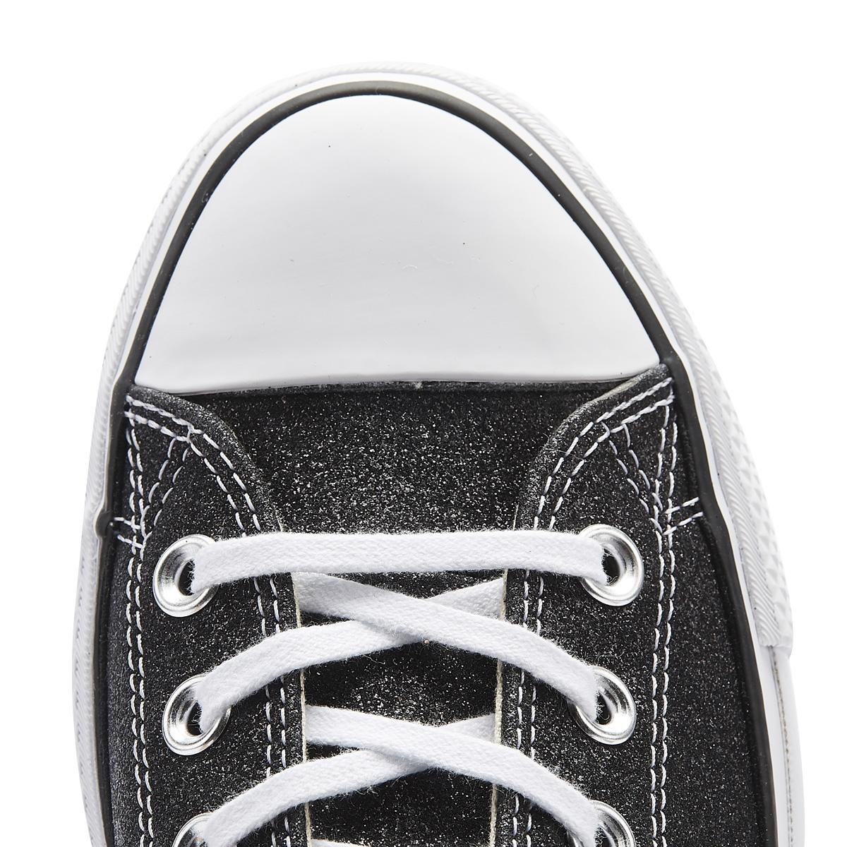 black all star glitter ox trainers