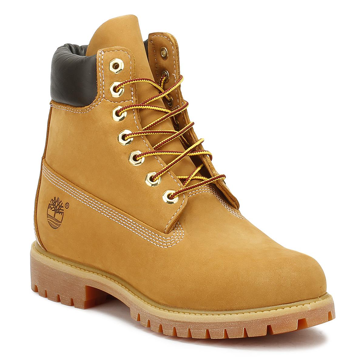 Timberland Mens Wheat Premium 6 Inch Nubuck Leather Boots in Brown for ...