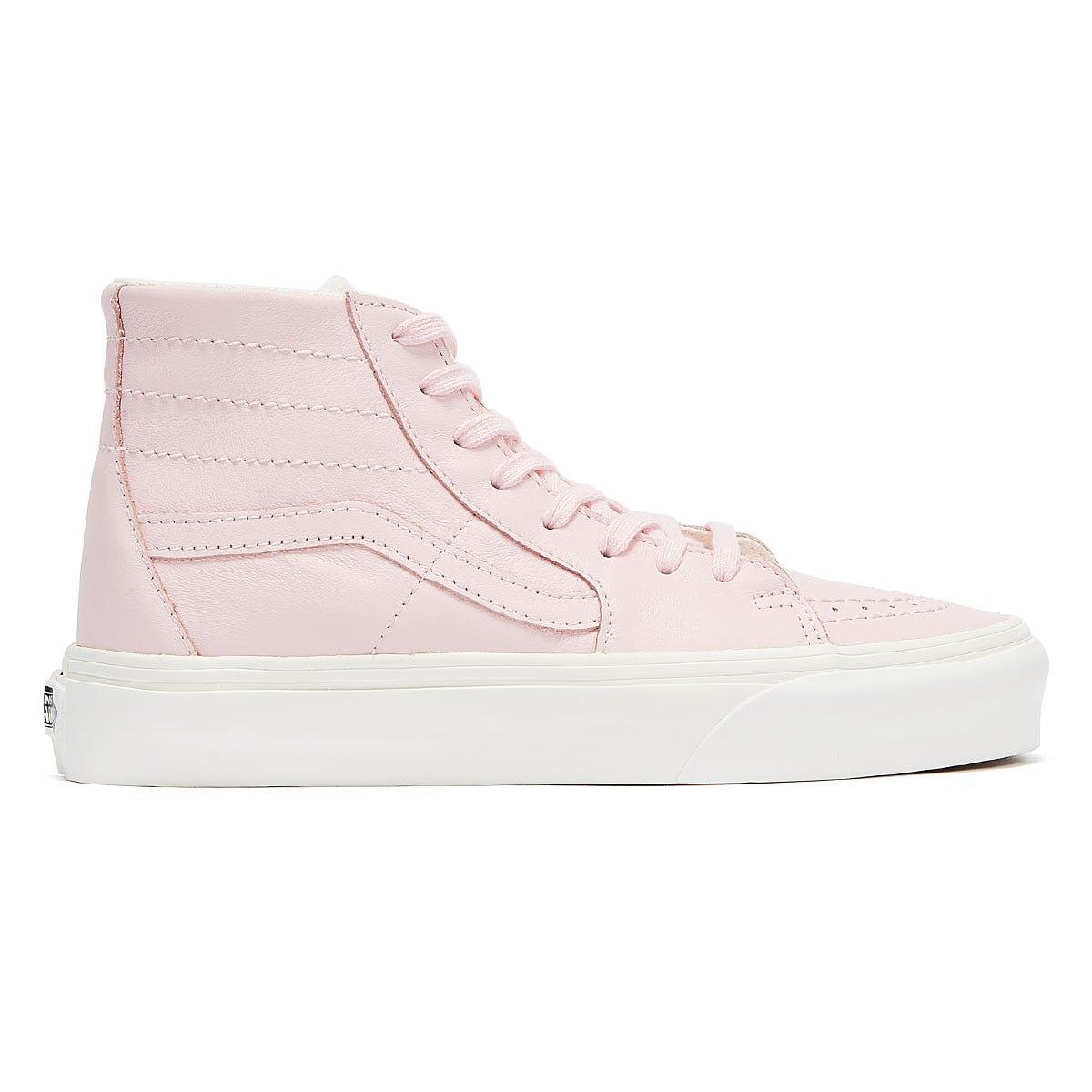 white high top vans leather