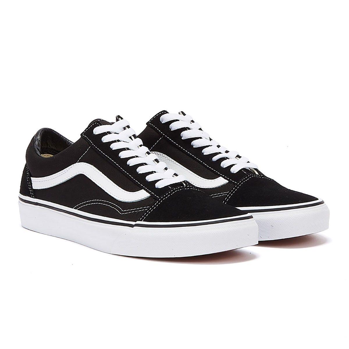 black and white canvas vans