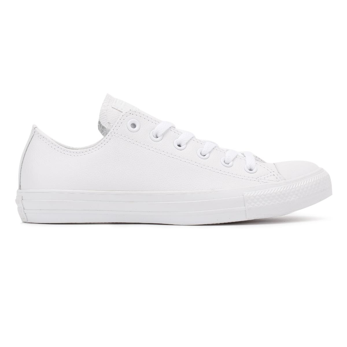 Converse LT White Monochrome Chuck Taylor Leather Trainers Size 3-10 | eBay
