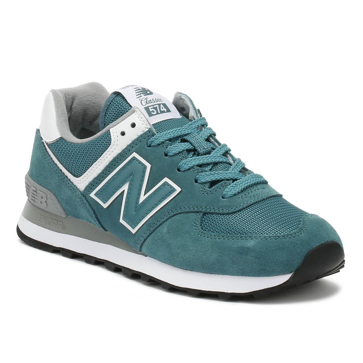 New Balance Suede Womens 574 Green Classic Trainers - Lyst