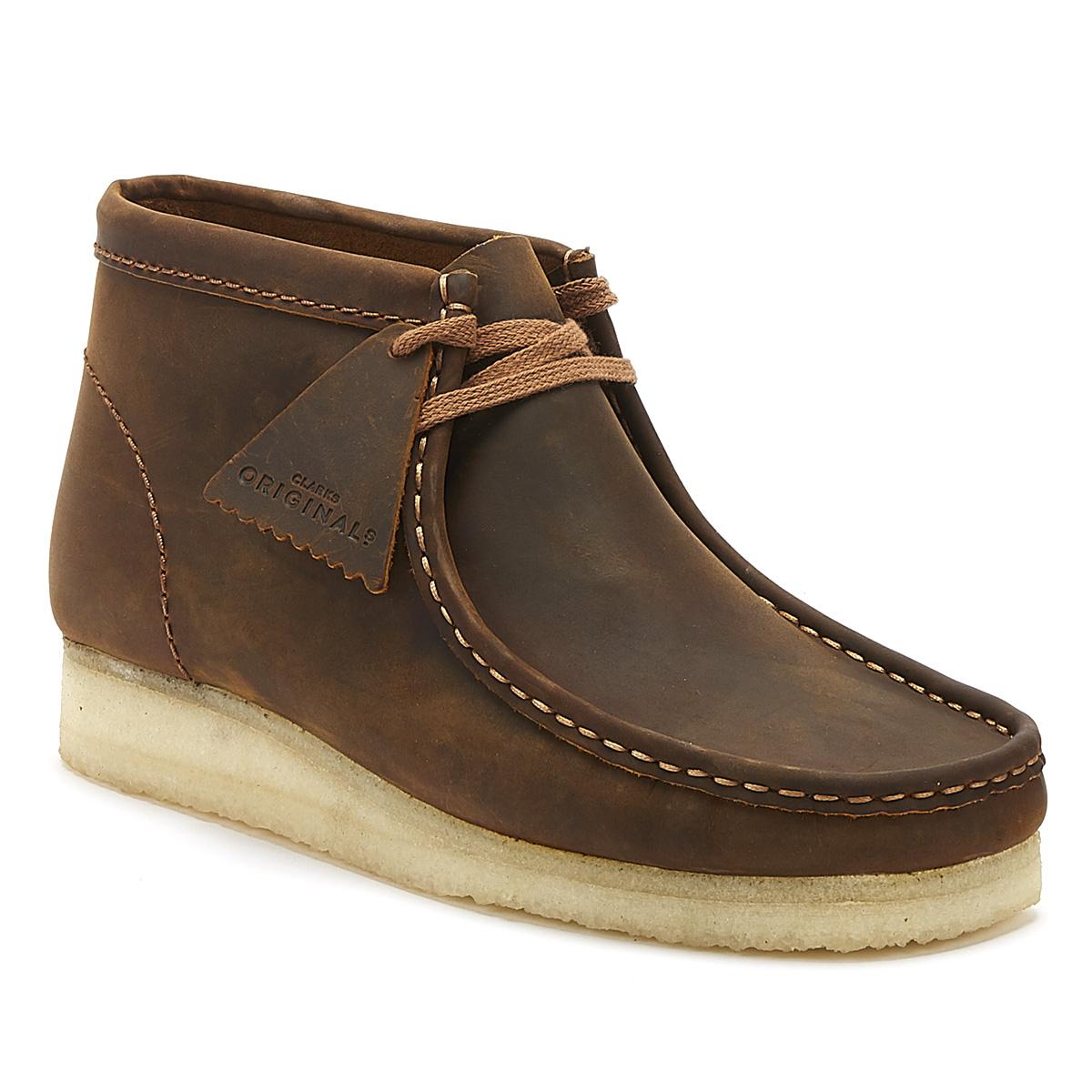 Clarks Originals Wallabee Mens Beeswax Leather Boots in Brown for Men ...