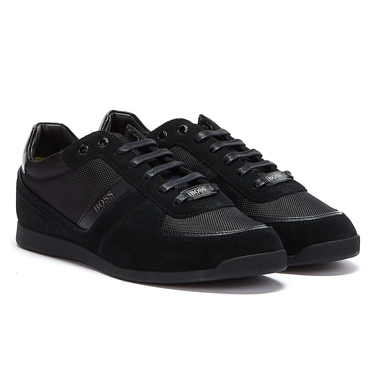 boss glaze nylon suede trainers